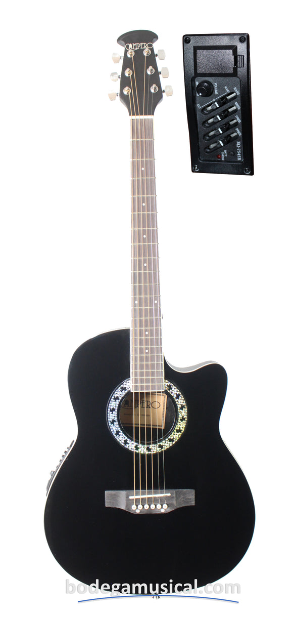 Guitarra Tipo Ovation Campero Negra Alectroacustica