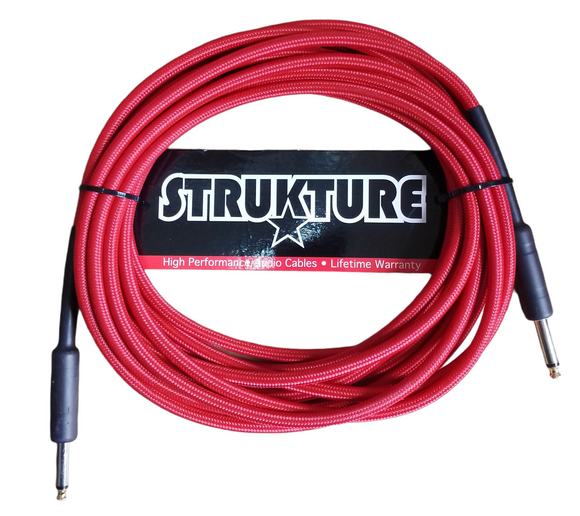 Cable Plug para Guitarra Docerola Bajo de 5.7m Rojo Textil